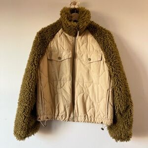 Universal Thread Khaki and Cream Teddy Jacket